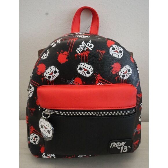 Bioworld Hot Topic Black/Red Jason Voorhees Friday the 13th! Backpack - Picture 1 of 7